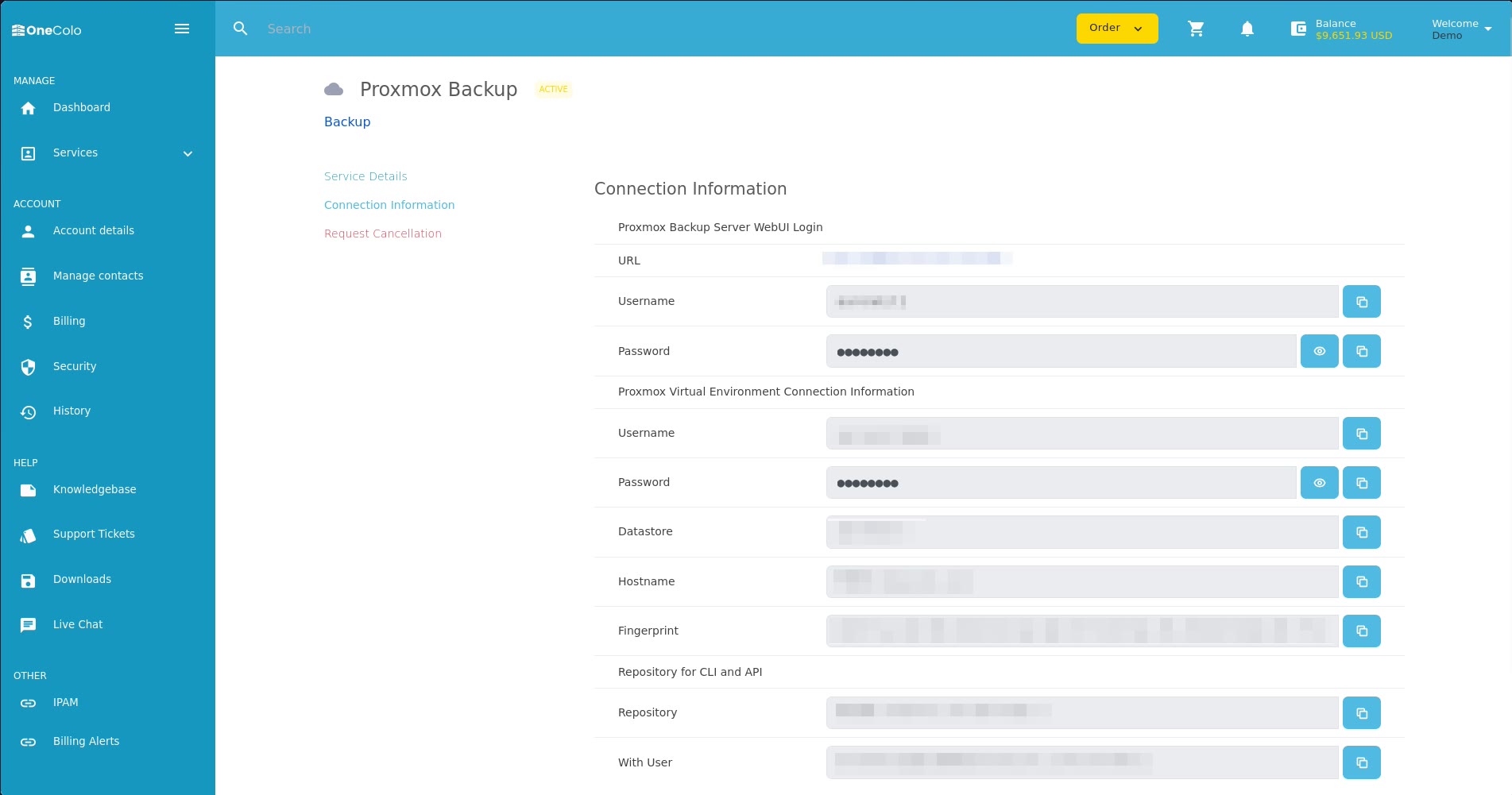 Proxmox Backup Server interface screenshot 1