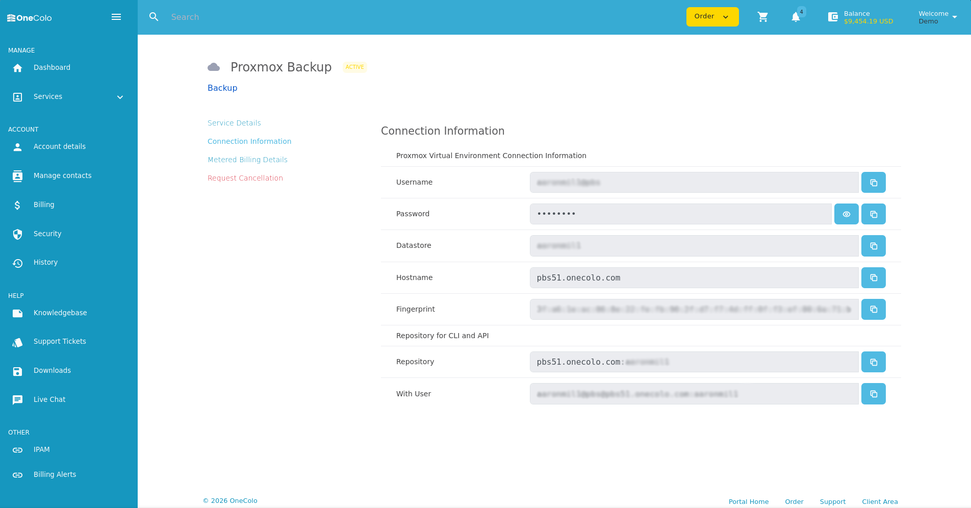Proxmox Backup Server console screenshot 1